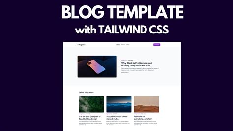 Minimal Blog template with Tailwind CSS - YouTube