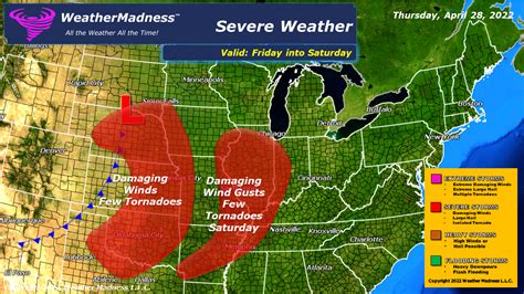 Weather Madness - Updated Severe Weather Map for Friday to Saturday