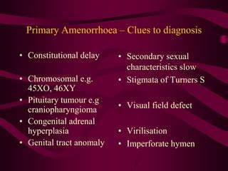 Amenorrhoea | PPT