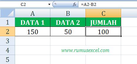 Rumus Pengurangan. | Excel