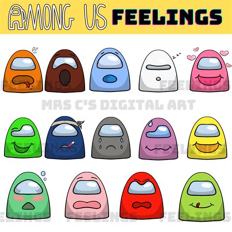 Among Us Feelings Clipart | Clip art, Feelings, Face expressions