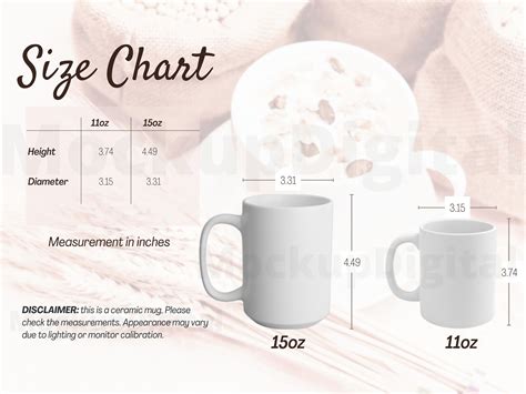 Mug Size Chart-cup Size Chart Template-11oz-15oz-mug Size - Etsy