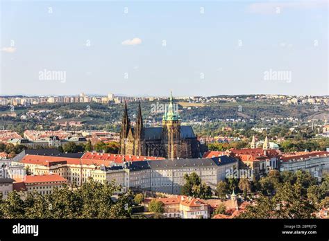 Prague Castle aerial full view, Czech Republic Stock Photo - Alamy