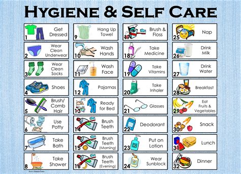 32 Illustrated Chores. Set 1: Hygiene and Self Care A4 & - Etsy