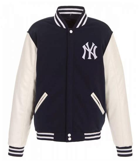 Navy Blue/White New York Yankees Varsity Jacket - Jackets Masters