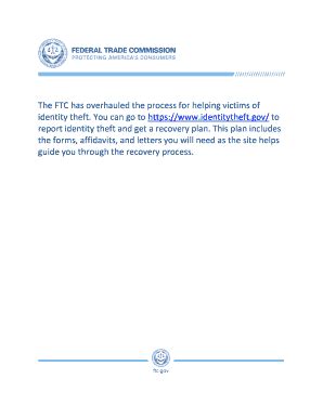 Ftc Identity Theft - Fill Online, Printable, Fillable, Blank | PDFfiller