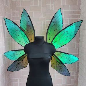 Green Iridescent Fairy Wings, Large Fairy Wings for Adult Costume ...