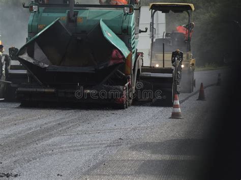 Asphalt and Pavement in Road Construction Stock Image - Image of ...