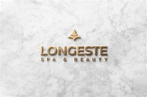 Premium PSD | Logo Mockup Front 3D Gold on Marble