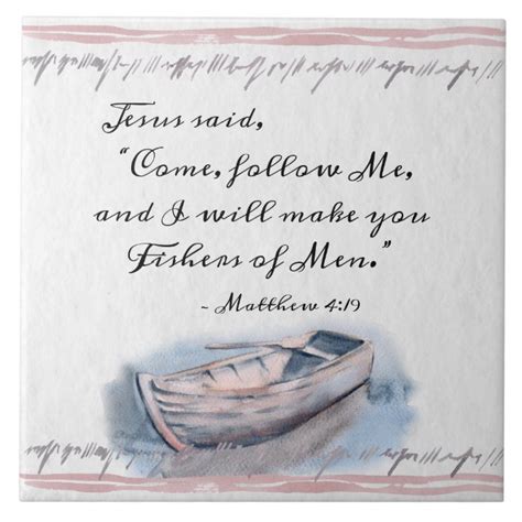 Matthew 4:19 Jesus said, "Come follow Me" Bible Ceramic Tile | Zazzle.com