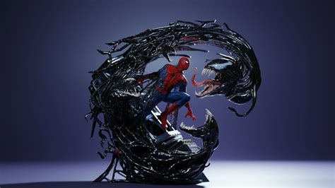 Spider-man vs Venom statue : sideshowcollectibles