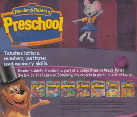 Reader Rabbit's Preschool cover or packaging material - MobyGames