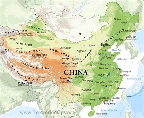 China Physical Map