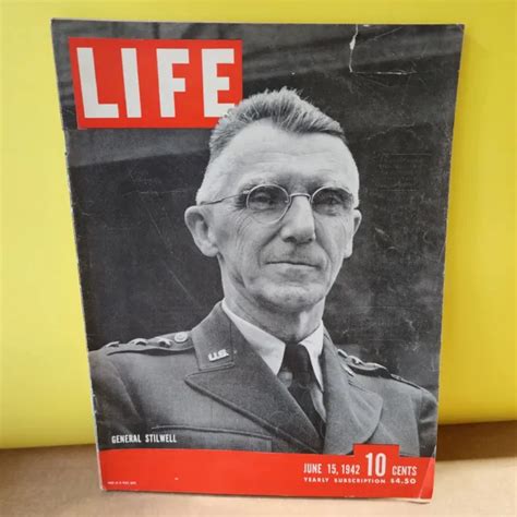 LIFE MAGAZINE JUNE 15 1942 WWII, GENERAL STILWELL, NEGRO SOLDIERS, MEMORIAL DAY $5.89 - PicClick