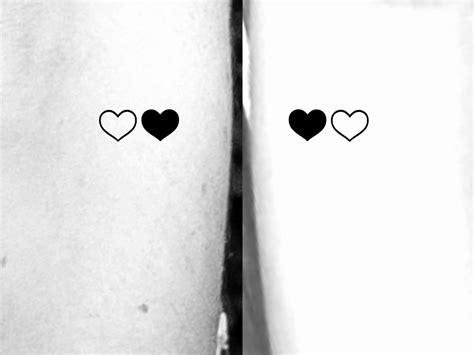 2 Matching Hearts Temporary Tattoos