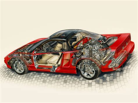 Acura NSX 1991 Cutaway Drawing in High quality