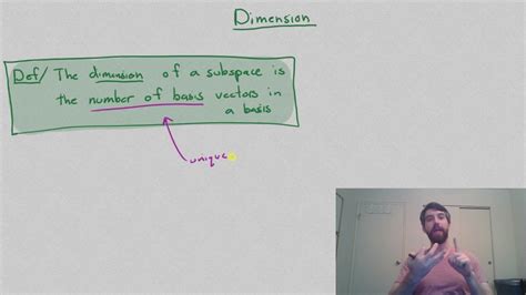 Finding the Dimension of a Subspace - YouTube