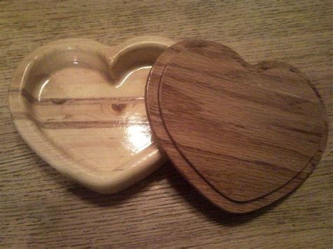 Heart shaped candy dish with lid. Made out of pine and red oak. Heart Shaped Candy, Red Oak ...