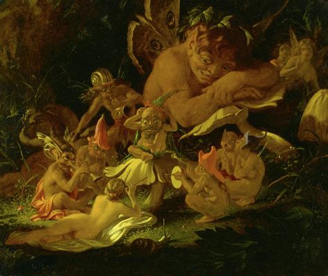 Puck and Fairies, A Midsummer Night's Dream, 1850 Painting by Joseph ...