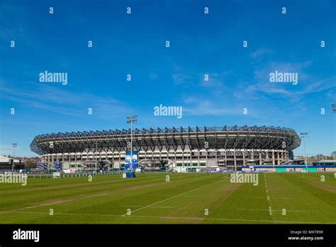 Exterior view of Murrayfield Rugby Stadium Edinburgh Scotland Stock ...