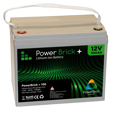 Lithium-Ion Battery 12V - 100Ah - 1.28kWh - PowerBrick+