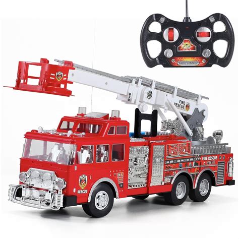 20" Jumbo R/C Rescue Fire Engine Truck Remote Control Toy with Ladder 649004155 | eBay