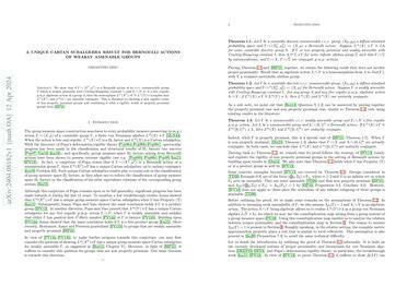 A unique Cartan subalgebra result for Bernoulli actions of weakly amenable groups | Papers With Code