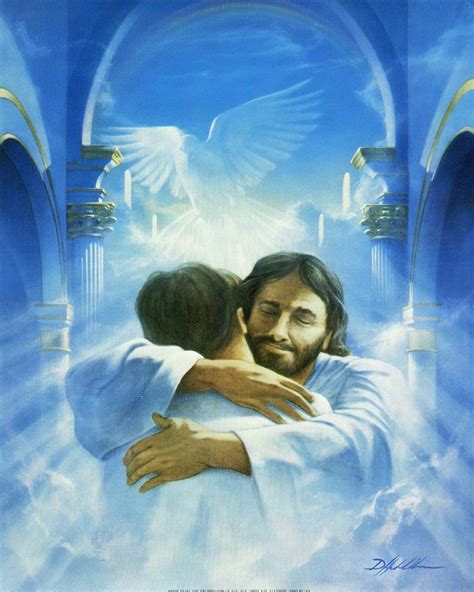 UNIQUE WELCOME HOME Jesus hugging man 8" x 10" PRINT ready to be framed | eBay