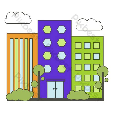 Cartoon Wind City High-rise Building PNG Images | AI Free Download ...