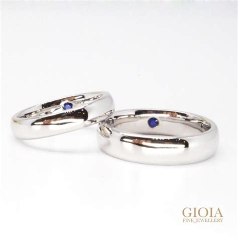 Platinum Blue Sapphire Wedding Bands - Customised Engagement Proposal ...