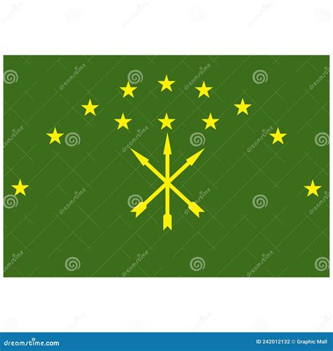 National Flag of Adygea - Flat Color Icon. Stock Vector - Illustration ...