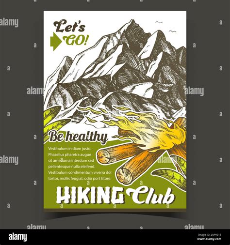 Hiking Adventure Club Advertising Poster Vector Stock Vector Image & Art - Alamy