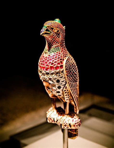 Mughal Jeweled Falcon. India. c. 1640 Gold with enamel, rubies ...