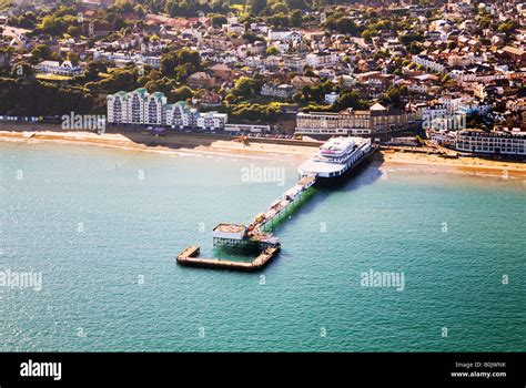 Evening sunshine over Sandown pier. Isle of Wight. UK Stock Photo - Alamy