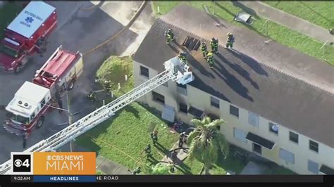 Woman injured in Miami apartment fire - YouTube