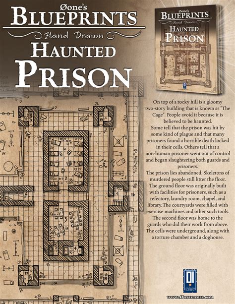 0one's Blueprints Hand Drawn - Haunted Prison - 0one Games | 0one's Blueprints | Dungeon Masters ...