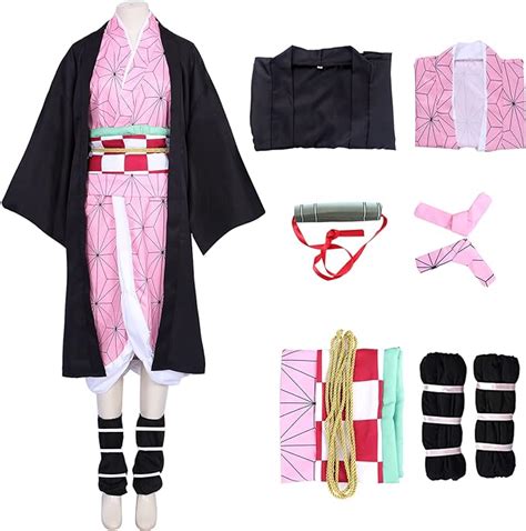 Demon Slayer Nezuko - Disfraz de cosplay de anime Nezuko kimono para mujeres y niños, Halloween ...