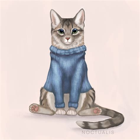 Cat in a sweater by Noctualis on DeviantArt