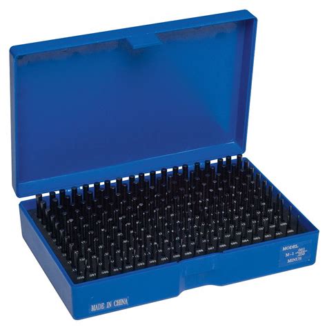 Pin Gage Set, Minus, 190 Pc, Shape Cylindrical, Nominal Size 0.061 to 0 ...