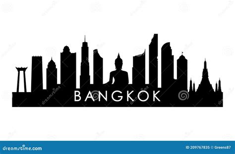 Bangkok Skyline Silhouette. Cartoon Vector | CartoonDealer.com #209767835