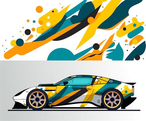 Free Vector | Flat design car wrap illustration