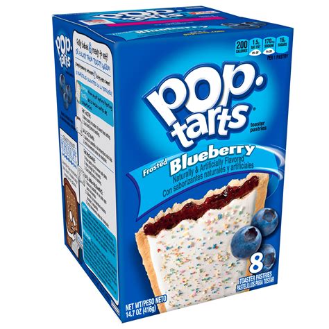 Pop-Tarts Breakfast Toaster Pastries, Frosted Blueberry, 8 count, 14.7 ...