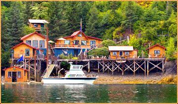 Relax at the Quiet Place Lodge in Halibut Cove, near Homer, Alaska, waterfront cabins, art ...