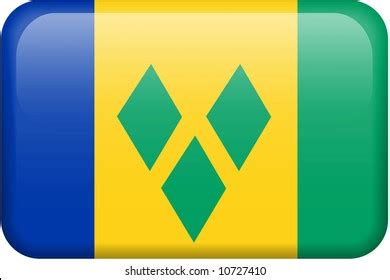 St Vincentian Flag Rectangular Button Part Stock Photo 10727410 | Shutterstock