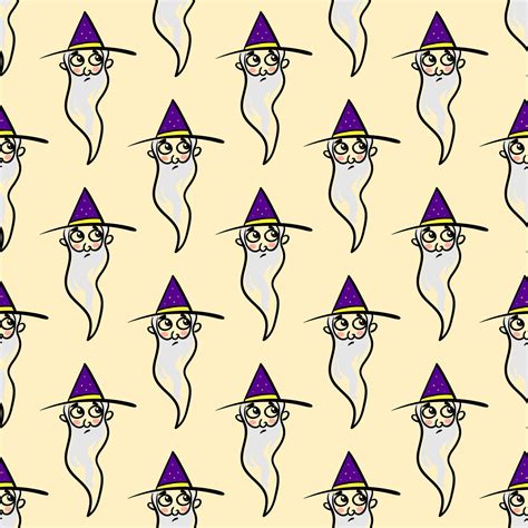 Wizard with beard, seamless pattern on light background. 13575211 ...