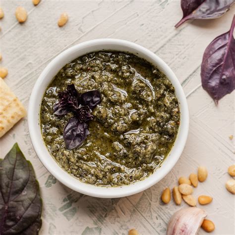 Small Batch Purple Basil Pesto - A Flavor Journal