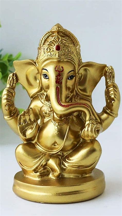 God Ganesh, Golden Statue, ganesh HD phone wallpaper | Pxfuel