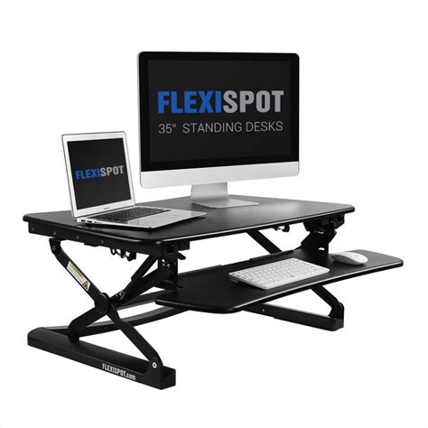 FlexiSpot Adjustable Standing Desk Riser Removable Keyboard Tray