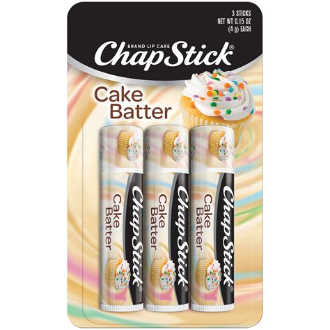 ChapStick Cake Batter Flavor, Flavored Lip Balm Set, Limited Edition, Pack of 3 Lip Balm Tubes ...