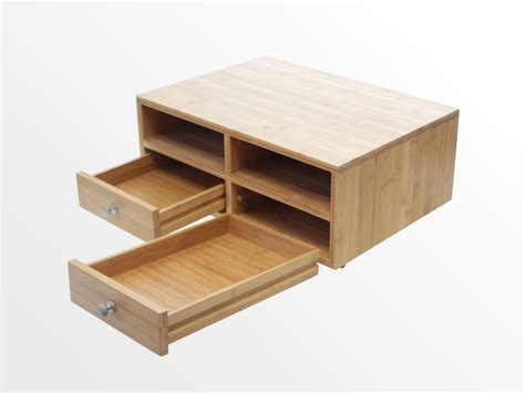 Desktop Printer Stand | Bamboo Office Furniture | Office Supplies